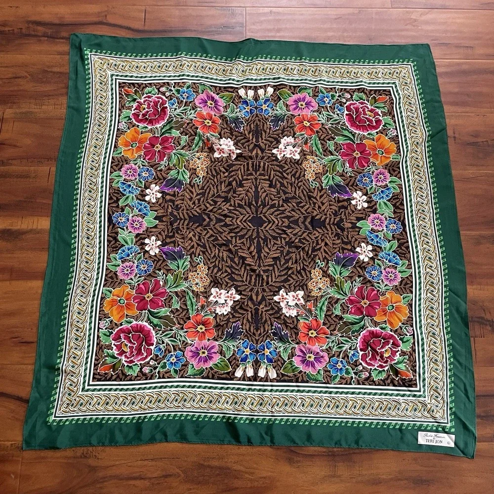 Vtg Rickie Freeman for Teri Jon Silk‎ Scarf 40